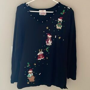 Quacker Factory Christmas Holiday Dog Puppy Sweater Pug Poodle Retriever Sz M